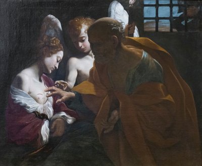 Der heilige Petrus heilt die heilige Agatha im Gefängnis von Giovanni Lanfranco