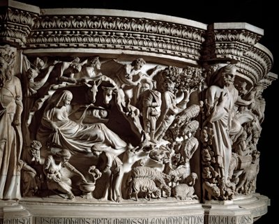 Geburt Christi (Detail) von Giovanni Pisano