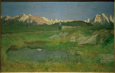 Alpenlandschaft bei Sonnenuntergang von Giovanni Segantini