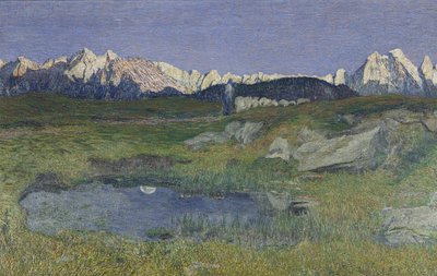 Alpenlandschaft bei Sonnenuntergang von Giovanni Segantini