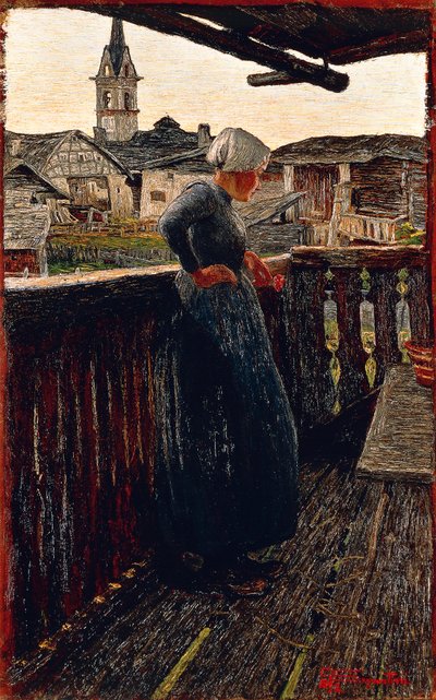 Auf dem Balkon von Giovanni Segantini
