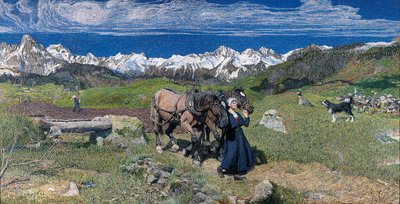 Frühling in den Alpen, 1897 von Giovanni Segantini