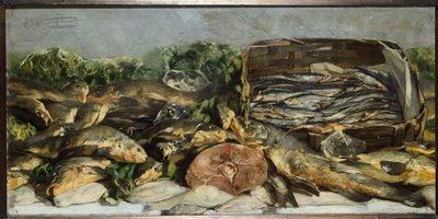 Stillleben mit Fisch von Giovanni Segantini