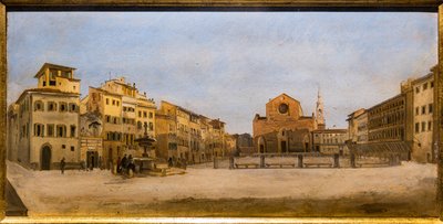 Platz der Heiligen Kreuzkirche in Florenz von Giovanni Signorini
