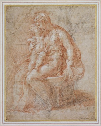 Die Madonna und das Kind von Girolamo Mazzola Bedoli