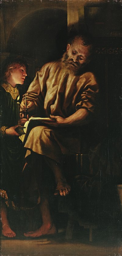 St. Matthäus und der Engel von Girolamo Romanino