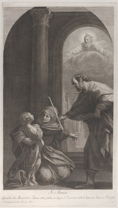 Heilige Anna kniend, die Jungfrau haltend, 1760-1800 von Giuliano Traballesi