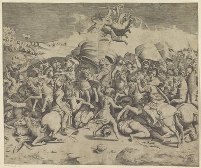 Schlacht an der Milvischen Brücke von Giulio Bonasone