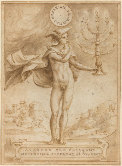 Studie für Harpokrates (Silentio Deum Cole) von Giulio Bonasone