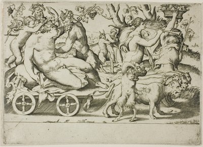 Der Triumph des Bacchus von Giulio Bonasone