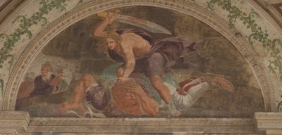 David tötet Goliath Loggia di Davide von Giulio Romano
