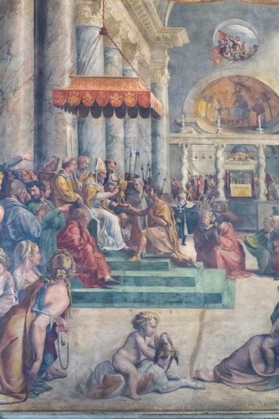 Die Schenkung von Rom (Detail) von Giulio Romano