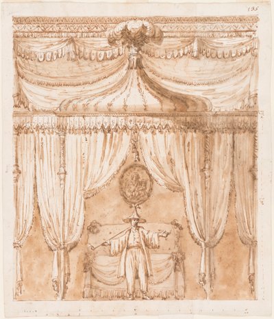 Schlafzimmernische mit einer Figur von Giuseppe Barberi
