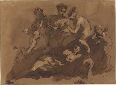 Eine mythologische Szene mit Meeresgöttern von Giuseppe Bernardino Bison