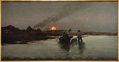Angeln bei Sonnenuntergang von Giuseppe Miti Zanetti