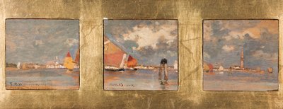 Triptychon mit Lagune von Giuseppe Miti Zanetti