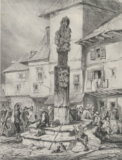 Croix de Chaudesaigues, 1831 von Godefroy Engelmann