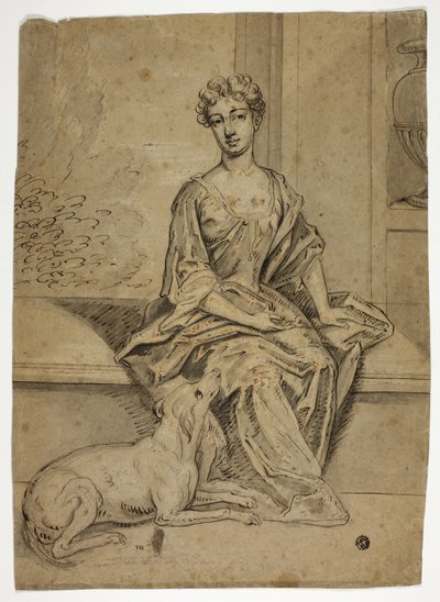 Porträt einer Hofdame mit Mastiff von Godfrey Kneller