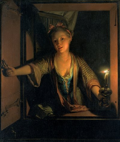 Ein Mädchen am Fenster von Godfried Schalcken