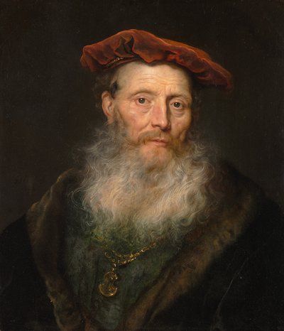 Bärtiger Mann mit einer Samtkappe, 1645 von Govaert Flinck