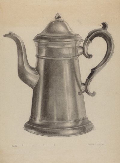Zinn-Kaffeekanne von Grace Halpin