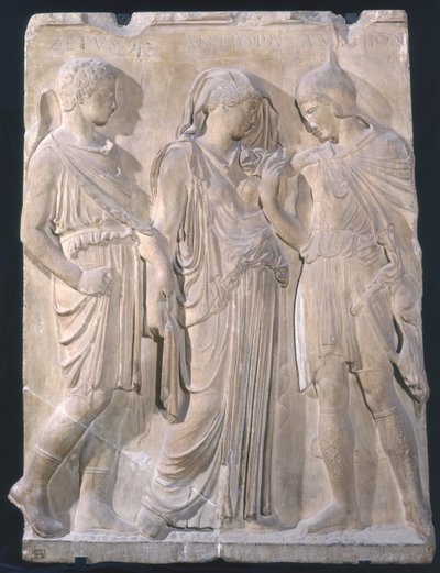Orpheus, Eurydike und Hermes (Marmor) von Greek
