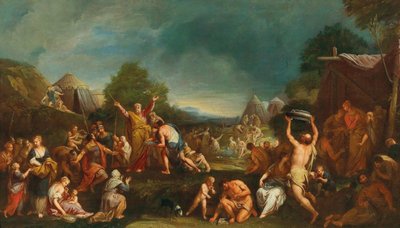 Die Israeliten sammeln Manna von Gregorio Lazzarini