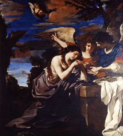 Die reuige Maria Magdalena mit zwei Engeln von Guercino (1591 1666)