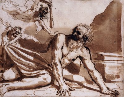 Der heilige Antonius von den Teufeln geschlagen von Guercino