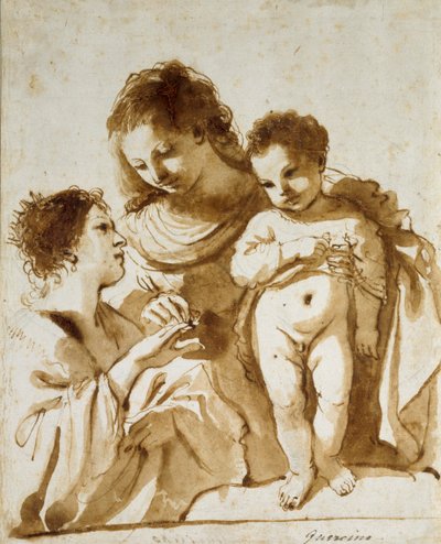 Die mystische Hochzeit der heiligen Katharina, 1618-1619 von Guercino