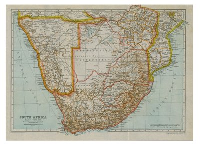 Karte von Süd-Südafrika, ca. 1910 von Gull Engraving Company