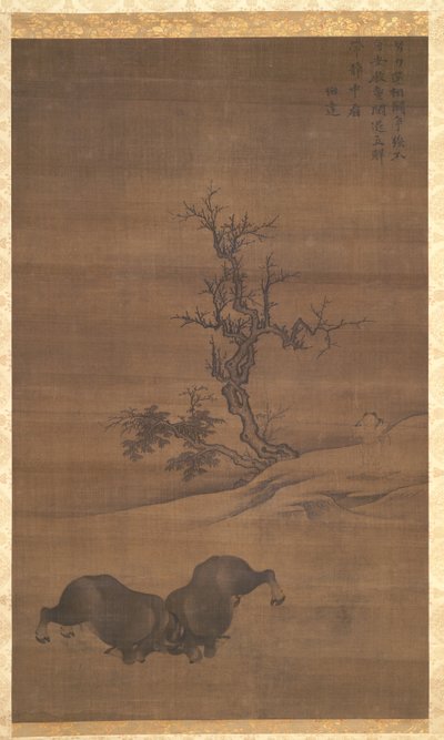 Hirtenjungen und Büffel in Landschaften, 1200er von Guo Min