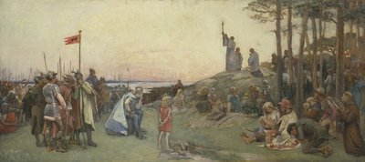Ansgar predigt das Christentum von Gustaf Olaf Cederstrom