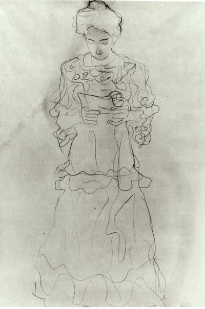 Mädchen liest I von Gustav Klimt