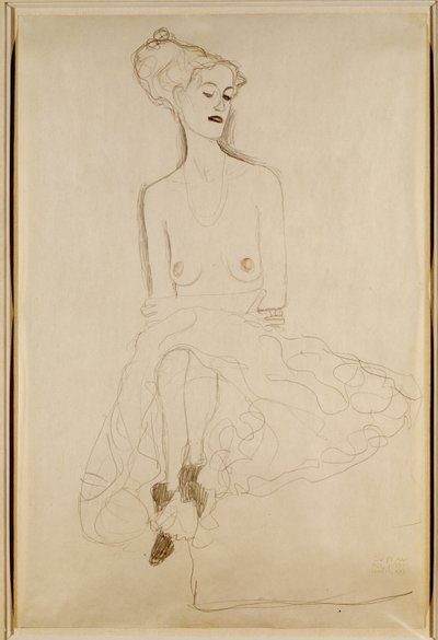 Sitzende Frau, 1908 von Gustav Klimt