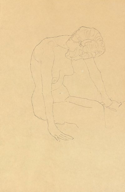 Studie eines weiblichen Aktes, ca. 1908-1909 von Gustav Klimt