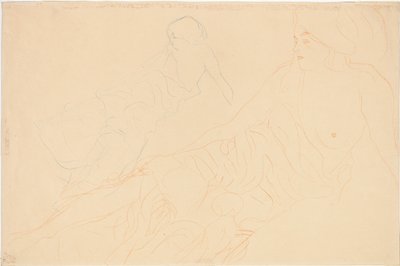 Zwei Studien einer liegenden Frau, 1913 von Gustav Klimt