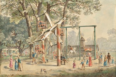 Haspel und Schaukel im Wurstelprater in Wien von Gustav Zafaurek