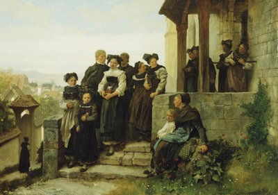 Nach dem protestantischen Gottesdienst, 1872 von Gustave Brion