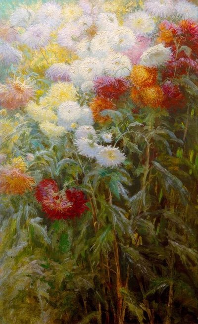 Chrysanthemenbeet, Garten des Petit Gennevilliers von Gustave Caillebotte