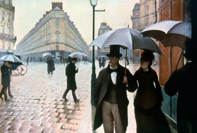 Pariser Straße bei Regenwetter, 1877 von Gustave Caillebotte