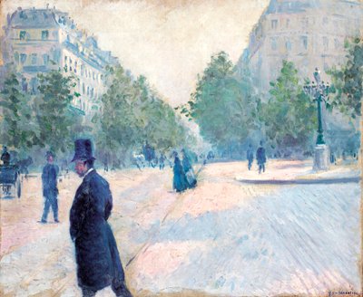 Place Saint Augustin, Nebeliges Wetter von Gustave Caillebotte