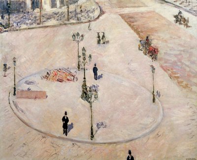 Verkehrsinsel am Boulevard Haussmann, 1880 von Gustave Caillebotte