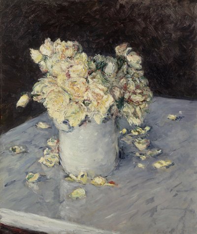 Gelbe Rosen in einer Vase von Gustave Caillebotte