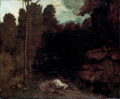 Landschaft mit einem toten Pferd von Gustave Courbet