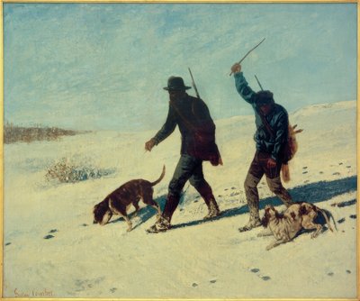 Die Wilderer im Schnee von Gustave Courbet