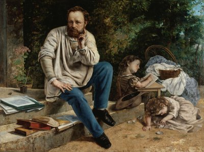 Pierre-Joseph Proudhon 1809-1865 und seine Kinder, 1865 von Gustave Courbet