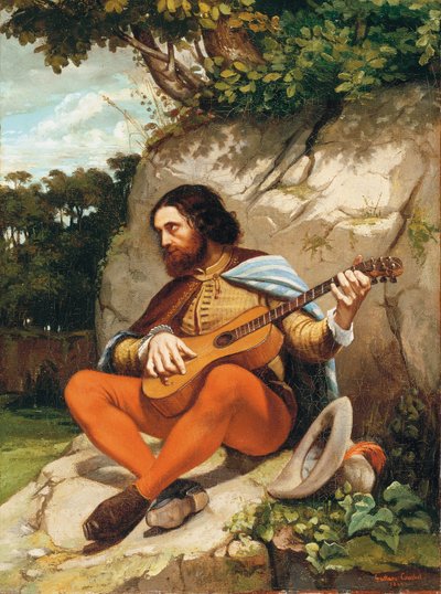 Junger Mann in einer Landschaft von Gustave Courbet