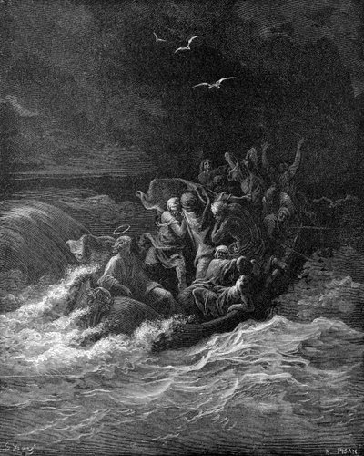Jesus beruhigt den Sturm von Gustave Dore