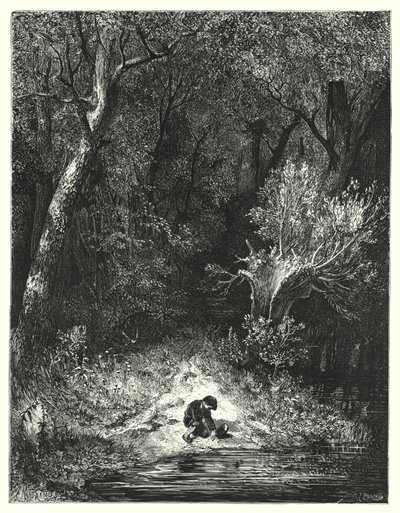 Der kleine Däumling (Gravur) von Gustave Dore